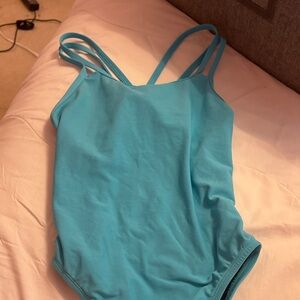 Solid Aqua One-Piece Swimsuit -